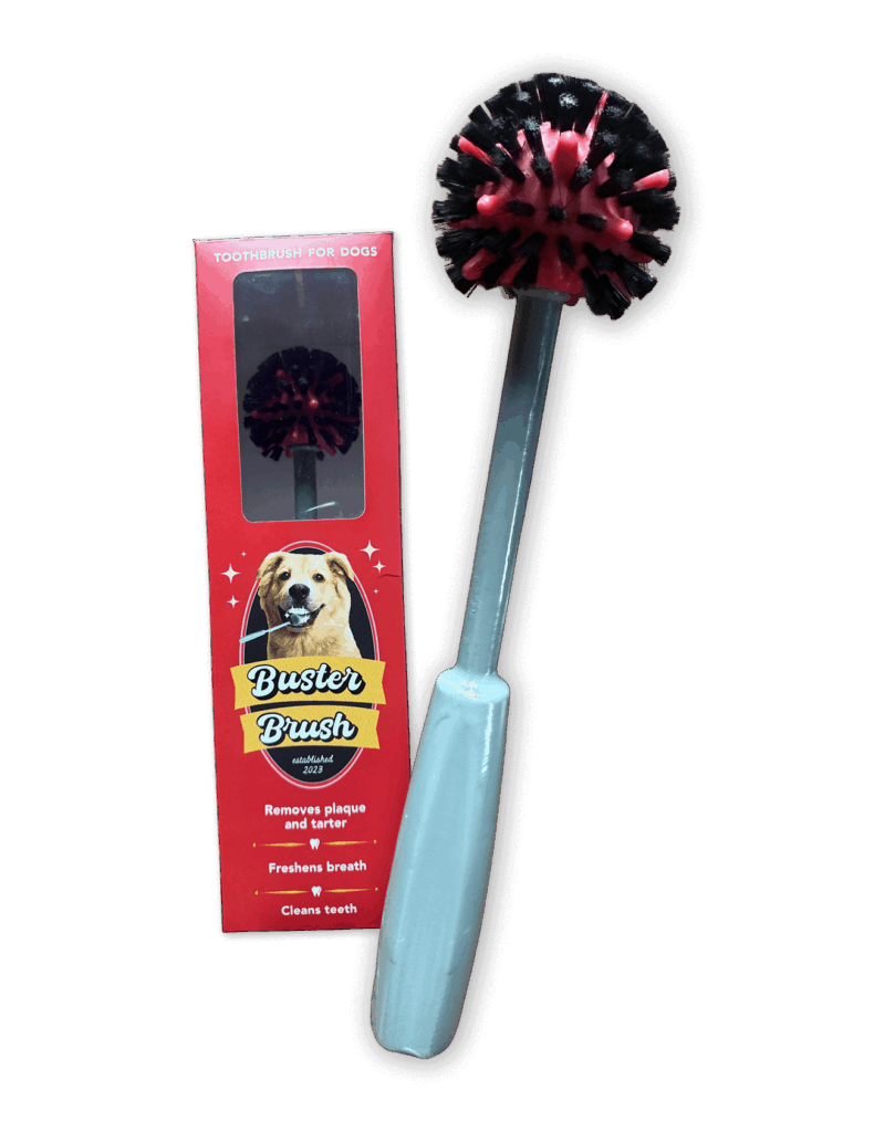 The Buster Brush: Product Photo. Toothbrush for Dogs.